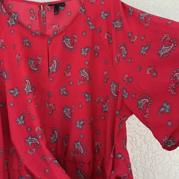 Lane Bryant soft paisley top/blouse short sleeves size 24 - Picture 4 of 13